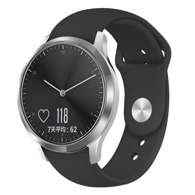 Solid Color Reverse Buckle Silicone Strap, Size: Large Size, For Garmin Vivoactive 3 / Vivomove HR