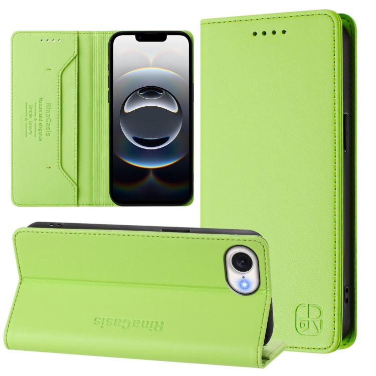 RC01 Dual-Folded Magnetic Suction RFID Leather Phone Case, For iPhone 17e / 16e, For iPhone 17 Pro Max, For iPhone 17 Pro, For iPhone 17, For iPhone Air, For iPhone 16 Pro Max