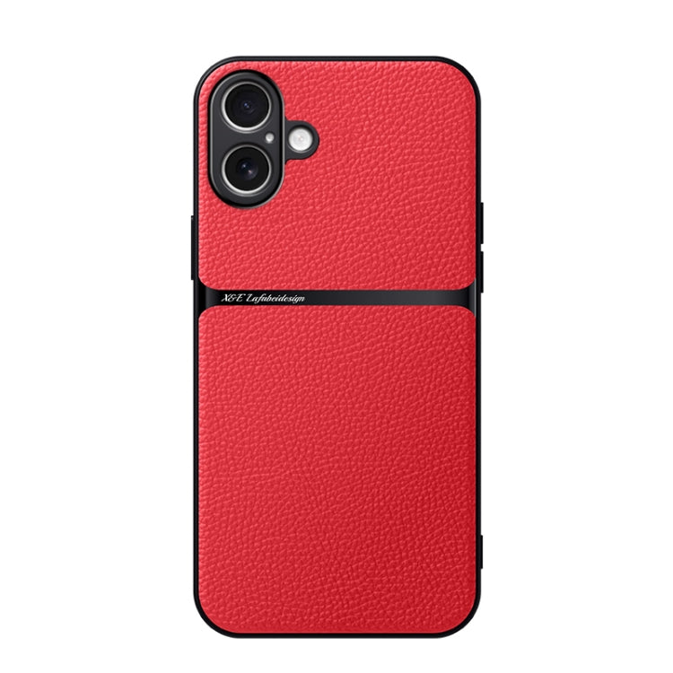 Litchi Leather Magnetic Full Coverage Shockproof Phone Case, For iPhone 17e / 16e, For iPhone 17 Pro Max, For iPhone 17 Pro, For iPhone 17, For iPhone Air, For iPhone 16 Pro Max, For iPhone 16 Pro, For iPhone 16 Plus
