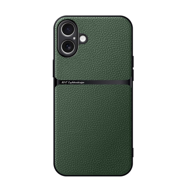 Litchi Leather Magnetic Full Coverage Shockproof Phone Case, For iPhone 17e / 16e, For iPhone 17 Pro Max, For iPhone 17 Pro, For iPhone 17, For iPhone Air, For iPhone 16 Pro Max, For iPhone 16 Pro, For iPhone 16 Plus