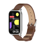 Mijobs Metal Shell Microfiber PU Leather Watch Band, For Xiaomi Smart Band 9 Active / Redmi Band 3
