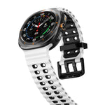 Ocean Two Color Dual-Row Hole Silicone Watch Band, For Samsung Galaxy Watch Ultra 47mm / Ultra 2025