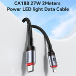 Yesido CA182 PD27W 3A USB-C / Type-C to 8 Pin Charging Data Cable, Length: 1.2m, CA182