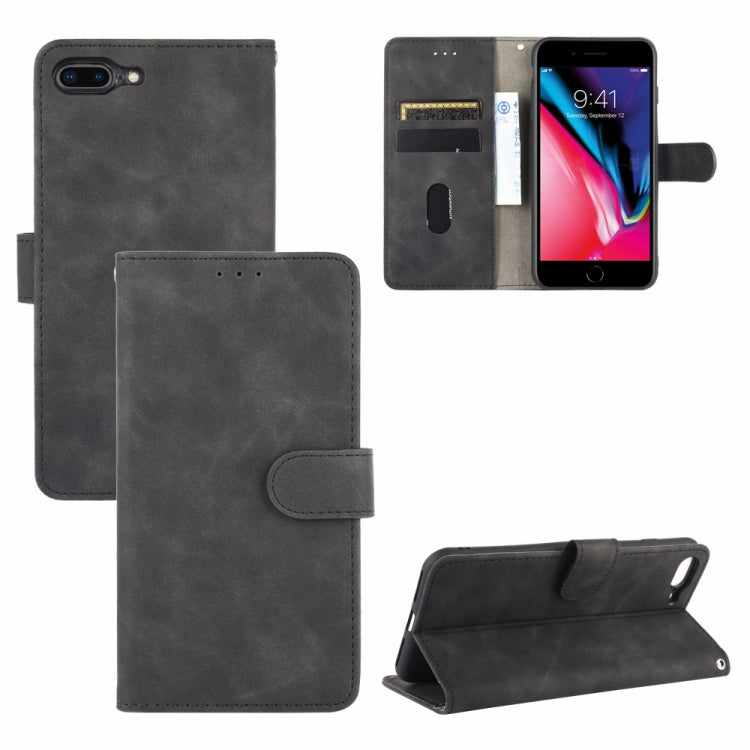 Solid Color Skin Feel Magnetic Buckle Horizontal Flip Calf Texture PU Leather Case with Holder & Card Slots & Wallet, For iPhone 8 Plus & 7 Plus, For iPhone 6 Plus & 6s Plus, For iPhone 6 & 6s, For iPod Touch 6 & 5