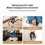 MOMAX DL57D Mag.Link 60W Type-C to 8 Pin Magnetic Braided Fast Charging Data Cable, Length:1m