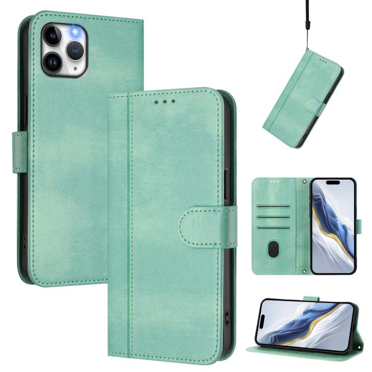 Line Splicing Buckle Retro Leather Phone Case, For iPhone 11 Pro Max, For iPhone 11, For iPhone 11 Pro, For iPhone X / XS, For iPhone XR, For iPhone XS Max