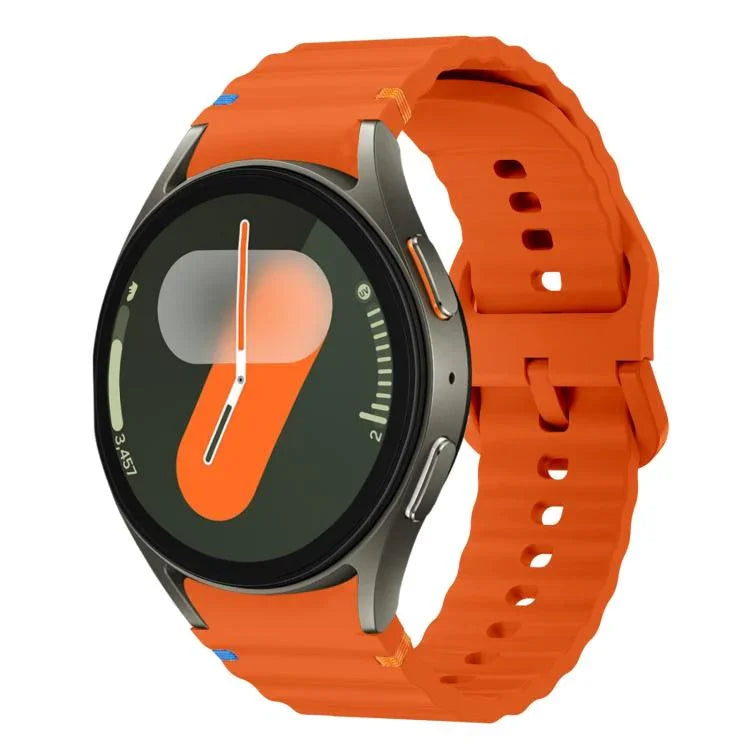 xDfind Wavy Grain Stitched Colorful Buckle Silicone Watch Band, For Samsung Galaxy Watch FE / 7 / 6 / 5 / 4