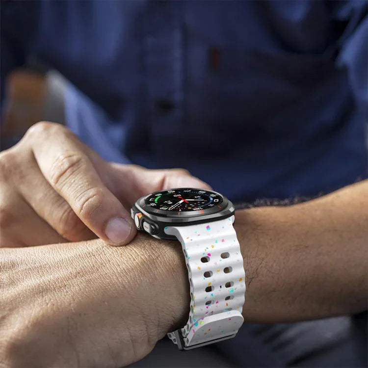 Dual Buckle Colorful Dots Silicone Watch Band, For Samsung Galaxy Watch Ultra 47mm / Ultra 2025