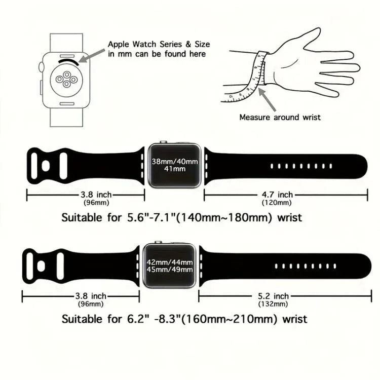 xDfind Butterfly Buckle Silicone Watch Band, For Apple Watch 46mm / 49mm / 45mm / 44mm, For Apple Watch 42mm / 41mm / 40mm / 38mm