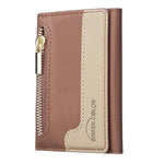 Zipper Leather Horizontal Magnetic Wallet Card Bag Case