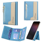 Zipper Leather Horizontal Magnetic Wallet Card Bag Case