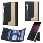 Zipper Leather Horizontal Magnetic Wallet Card Bag Case