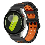 Ocean Dual-Row Hole Two Color Silicone Watch Band, For Samsung Galaxy Watch 7 40 / 44mm