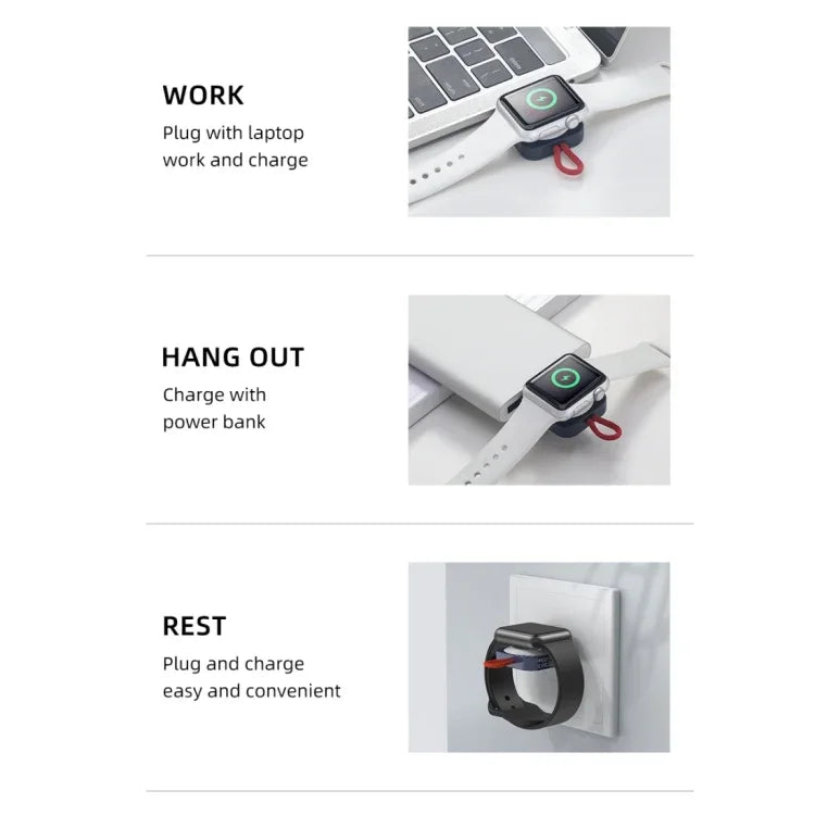 ROCK W26 Portable Magnetic Wireless Charger for Apple Watch Type-C interface, W26 Type-C Interface