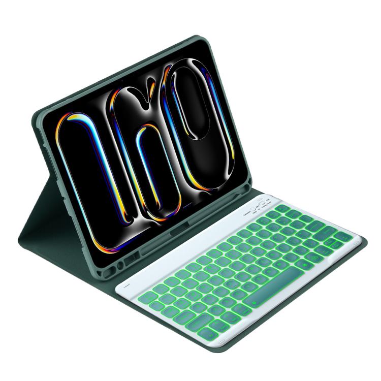 Colorful Backlight Bluetooth Keyboard Leather Tablet Case, For iPad Air 11 2024 / Air 11 2025, For iPad Air 5 / Air 4 10.9