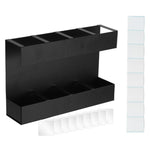 Four-grid Straw Cutlery Metal Storage Rack Kitchen Organizer without Soft Magnetic Sheet, without Soft Magnetic Sheet