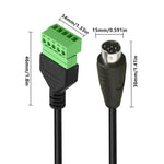 S-Video 8 Pin Male to 5 Pin Female Bolt Screw with Shield Terminals Pluggable Type Adapter Cable, 0.3m