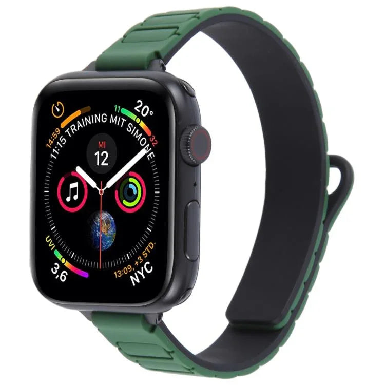 Slim I-shaped Magnetic Silicone Watch Band, For Apple Watch 46mm / 49mm / 45mm / 44mm, For Apple Watch 42mm / 41mm / 40mm / 38mm