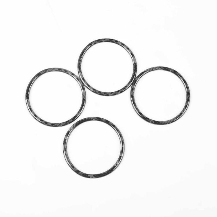 For Tesla Model 3 / Y 4pcs/Set Carbon Fiber Car Wheel Hub Decoration Ring, Car Wheel Hub