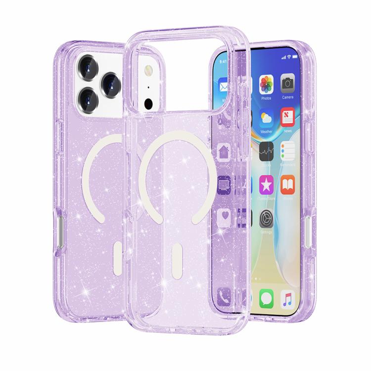 Terminator Style Glitter Powder MagSafe Magnetic Phone Case, For iPhone 18 Pro / 17 Pro, For iPhone 18 Pro Max / 17 Pro Max, For iPhone 17, For iPhone Air