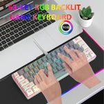 HXSJ V400 Wired Color Matching RGB Backlit Membrane Keyboard 63 Key Caps, Cable Length: 1.7m, V400 Beige + Grey, V400 Grey + Beige, V400 Beige + Grey + Orange, V400 Grey + Beige + Orange