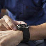 For Samsung Galaxy Watch8 Classic 46mm / Watch8 44mm / 40mm xDfind Wavy Grain Stitched Silicone Watch Band, L