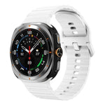 For Samsung Galaxy Watch8 Classic 46mm / Watch8 44mm / 40mm xDfind Wavy Grain Stitched Silicone Watch Band, L