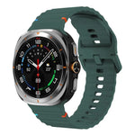 For Samsung Galaxy Watch8 Classic 46mm / Watch8 44mm / 40mm xDfind Wavy Grain Stitched Silicone Watch Band, L
