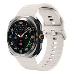 For Samsung Galaxy Watch8 Classic 46mm / Watch8 44mm / 40mm xDfind Wavy Grain Stitched Silicone Watch Band, L