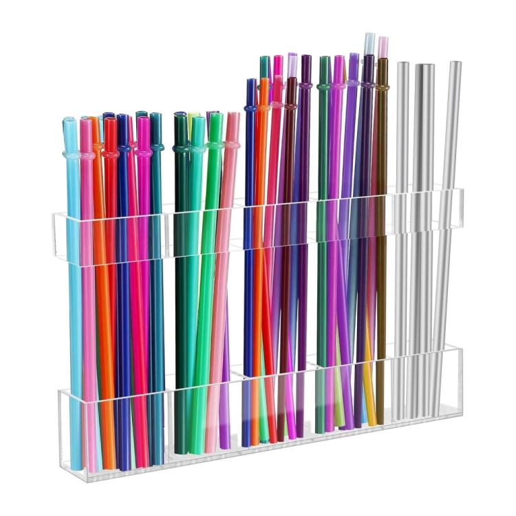 YX166 Acrylic Straw Wall Mount Bracket, with Double Sided Adhesion Stickers, YX166