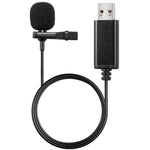USB Interface Lavalier Microphone for Laptop Live Conference Recording, USB Interface