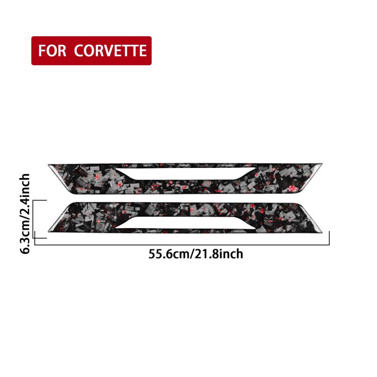 2pcs/Set Forged Gold Foil Carbon Fiber Car Threshold Decorative Sticker for Chevrolet Corvette C8 2020-, Left and Right Driver, Threshold