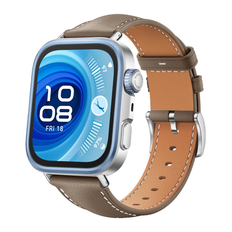 xDfind Flat Head Black Shark Fine Grain Leather Watch Band, For Huawei Watch Fit 5 / Fit 5 Pro 20mm, For Huawei Watch D2 22mm