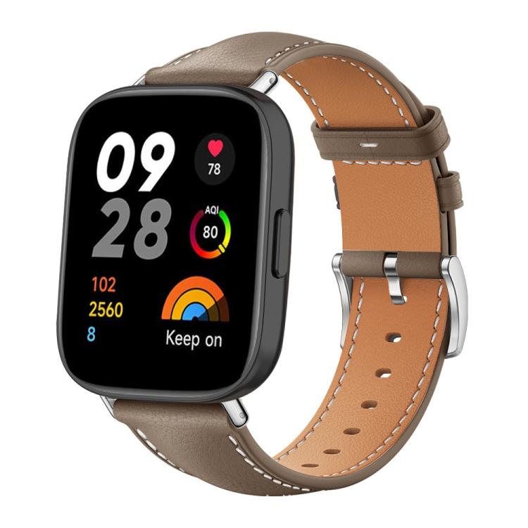 xDfind Flat Head Black Shark Fine Grain Leather Watch Band, For Xiaomi Band 10 Pro / 9 Pro / Redmi Watch 6, For Redmi Watch 3 Active / Lite 20mm, For Redmi Watch 3 20mm
