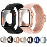 Ladder Buckle Loop Nylon Watch Band with Change to Ultra 49mm Film PC Cover, For Apple Watch Series 44mm, For Apple Watch Series 40mm, For Apple Watch Series 10 / 11 46mm, For Apple Watch Series 10 / 11 42mm, For Apple Watch Series 45mm                ...