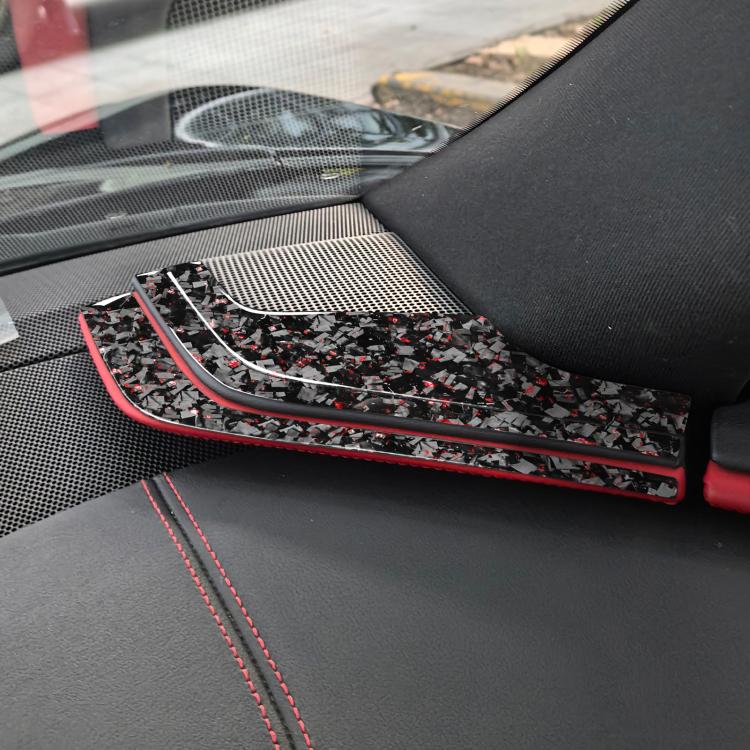 6pcs/Set Forged Gold Foil Carbon Fiber Car Inside A-pillar Horn Decorative Sticker for Chevrolet Corvette C8 2020-, Left and Right Driver, Inside A-pillar Horn
