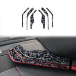 6pcs/Set Forged Gold Foil Carbon Fiber Car Inside A-pillar Horn Decorative Sticker for Chevrolet Corvette C8 2020-, Left and Right Driver, Inside A-pillar Horn