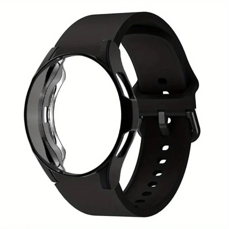 Silicone Watch Band with TPU Case, For Samsung Galaxy Watch 7 44mm, For Samsung Galaxy Watch 7 40mm, For Samsung Galaxy Watch 4 Classic 46mm, For Samsung Galaxy Watch 4 Classic 42mm