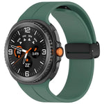 xDfind Fold Black Buckle Magnetic Silicone Watch Band, For Samsung Galaxy Watch8 / Watch8 Classic