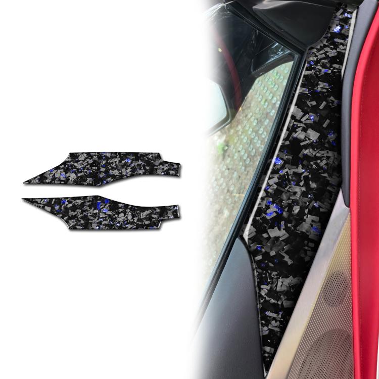 2pcs/Set Forged Gold Foil Carbon Fiber Car Door Panel Decorative Sticker for Chevrolet Corvette C8 2020-, Left and Right Driver, Door Panel