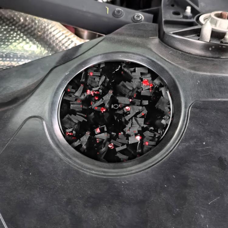 Forged Gold Foil Carbon Fiber Car Engine Compartment Side Decorative Sticker for Chevrolet Corvette C8 2020-, Left and Right Driver, Engine Compartment Side