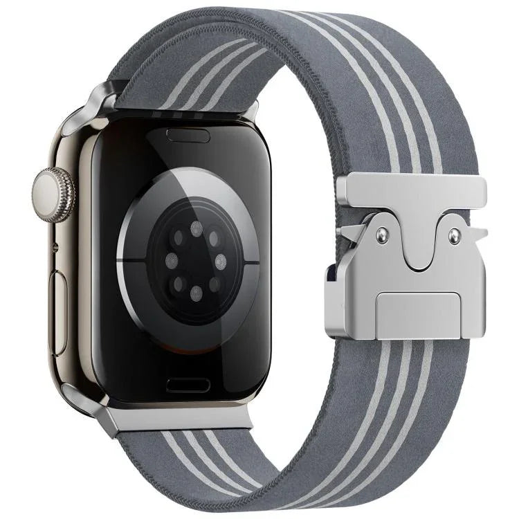 xDfind Parachute Buckle 3-Stripe Braided Nylon Watch Band, For Apple Watch 42 / 44 / 45 / 46 / 49mm, For Apple Watch 38 / 40 / 41 / S10 42mm