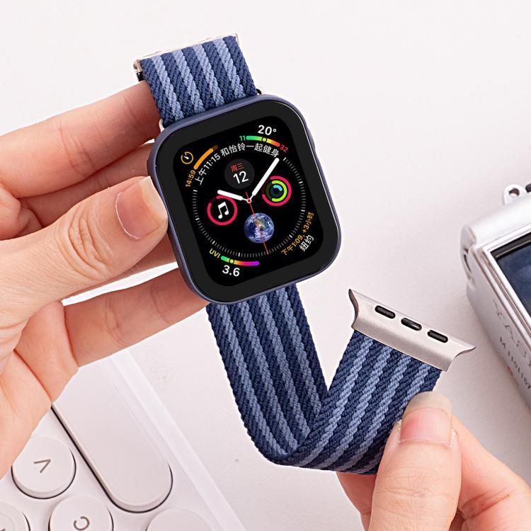 xDfind Parachute Buckle 3-Stripe Braided Nylon Watch Band, For Apple Watch 42 / 44 / 45 / 46 / 49mm, For Apple Watch 38 / 40 / 41 / S10 42mm