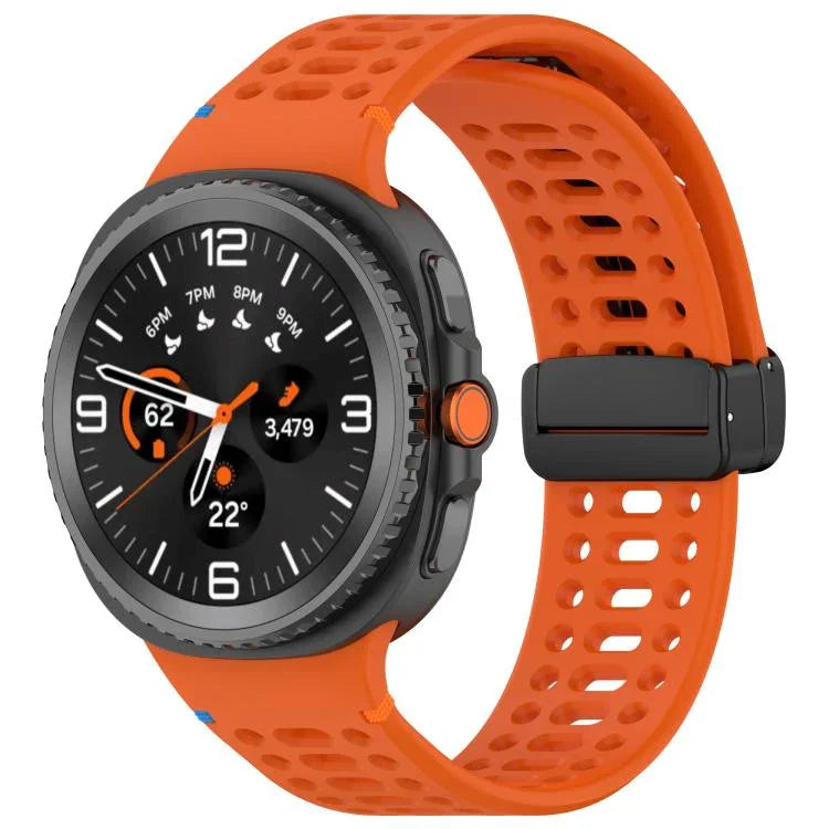 xDfind Magnetic Black Buckle Silicone Watch Band, For Samsung Galaxy Watch8 / Watch8 Classic