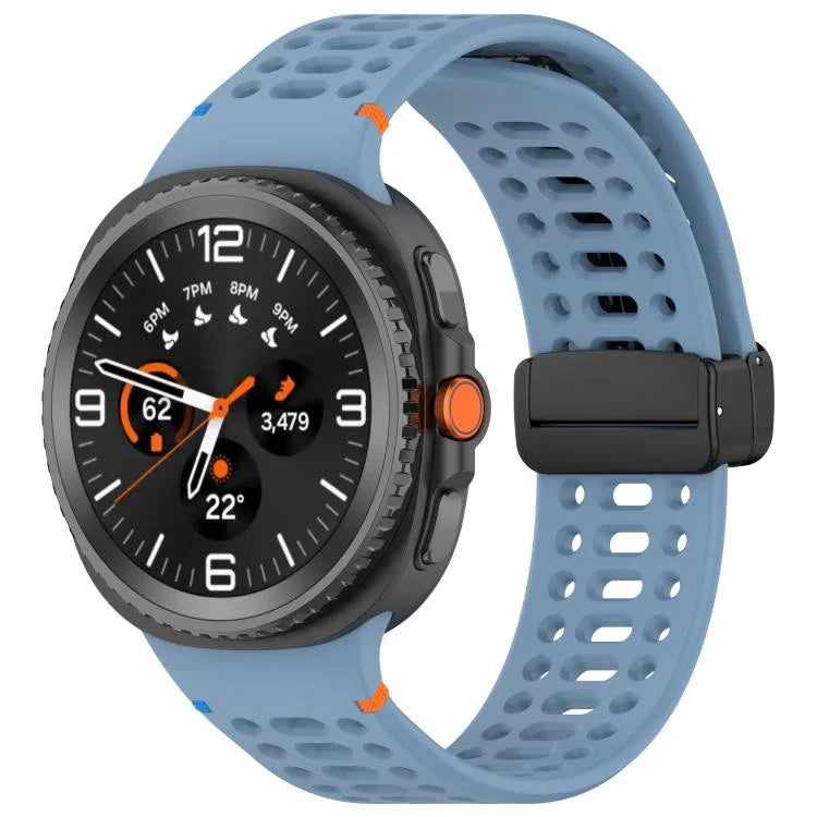 xDfind Magnetic Black Buckle Silicone Watch Band, For Samsung Galaxy Watch8 / Watch8 Classic