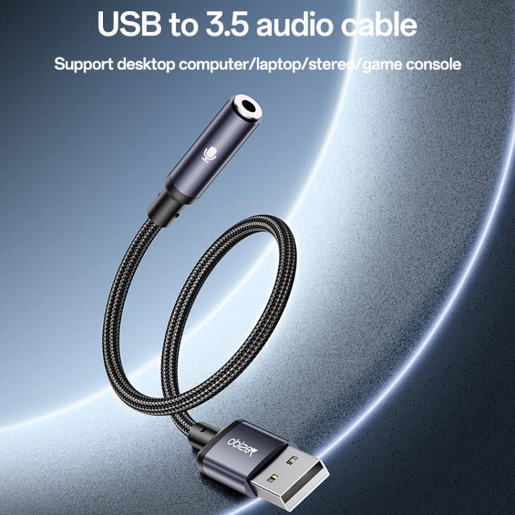 Yesido YAU46 USB to 3.5mm Aluminum Alloy Audio Adapter, YAU46