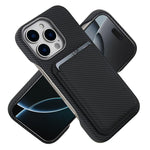 Carbon Fiber MagSafe Magnetic Card Holder Phone Case, For iPhone 13, For iPhone 12, For iPhone 12 Pro Max, For iPhone 12 Pro