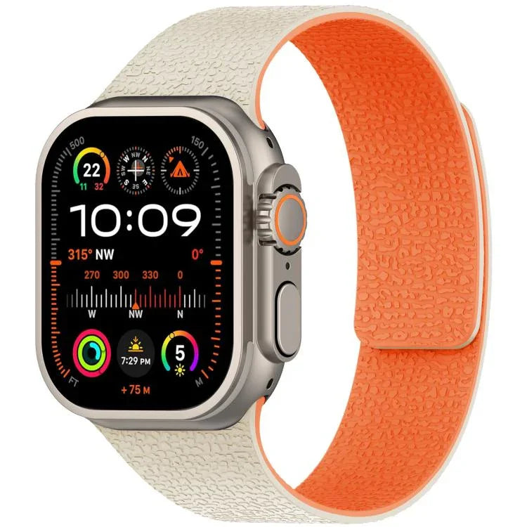 xDfind Litchi Texture Magnetic Silicone Watch Band, For Apple Watch 42 / 44 / 45 / 46 / 49mm, For Apple Watch 38 / 40 / 41 / S10 42mm
