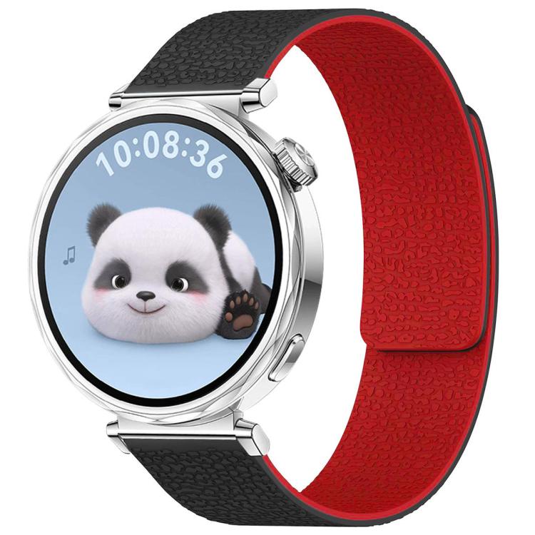 xDfind Flat Head Litchi Texture Magnetic Silicone Watch Band, 14mm, 18mm, 20mm, 22mm