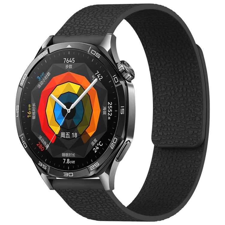 xDfind Flat Head Litchi Texture Magnetic Silicone Watch Band, 14mm, 18mm, 20mm, 22mm